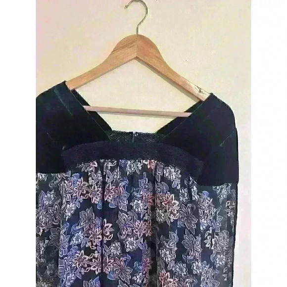 Sundance Velvet Floral 100% Silk Peasant Blouse Women's Size Small Boho - Picture 3 of 7